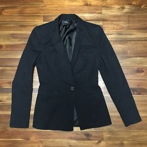 Forever 21 Black Notched Button-Front Lined Blazer